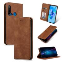 Retro huid voelen Business magnetische horizontale Flip lederen case voor Huawei P20 Lite 2019/Nova 5i (bruin) - thumbnail