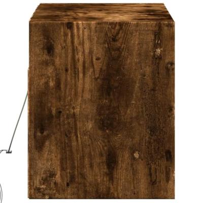 Tv-wandmeubel met LED-verlichting 100x31x35 cm gerookt eiken