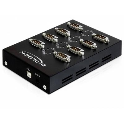 Delock Delock USB 2.0 to 8 x Serial Adapter - Serieller Adapter 61860 USB-hub 8 poorten Serieel (9-pol.) USB 2.0 480 MBit/s Zwart