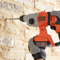 Black+Decker bcd900e2k 18v 2x2.5ah 1.2j sds+ boorhamer | 2x 18v 2.5ah accu's + 1a lader | in koffer - bcd900e2k-qw - thumbnail