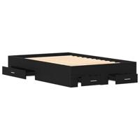 Bedframe met lades Zwart eiken 120 x 190 cm Bewerkt hout - thumbnail