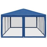 Partytent met 10 mesh zijwanden 6x4 m HDPE blauw - thumbnail