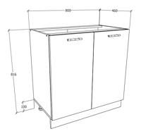 VCM Keukenkast of frontpaneel Esilo (keukenkast, Wit, 2 Türen 80) - thumbnail