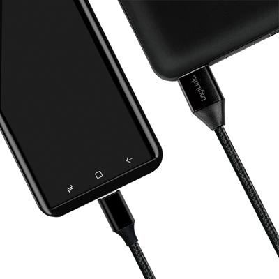 USB 2.0 aansluitkabel, USB (type A) naar USB (type C) zwart, 0,3 m