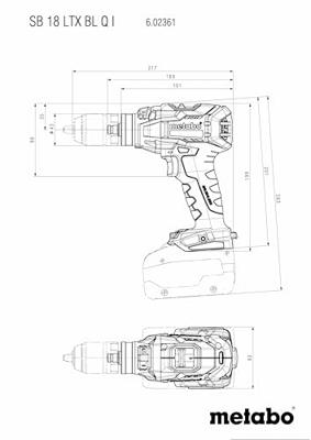 Metabo SB 18 LTX BL Q I Accu-klopboor/schroefmachine Zonder accu, Incl. koffer