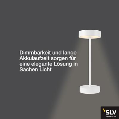 SLV Buiten tafellampVinolina wit - oplaadbaar - 1007360