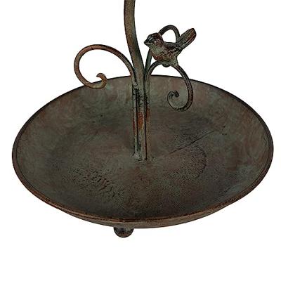 Clayre & Eef Vogelvoederhuisje Ø 27x 35 cm Bruin Groen Ijzer Voerbak Vogel