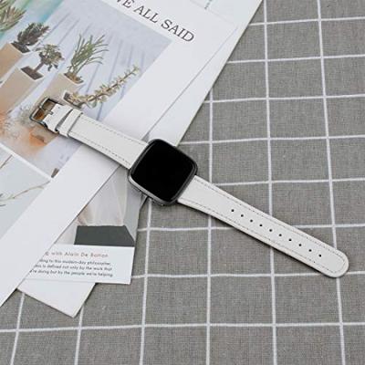 Fitbit Versa 1 / 2 & Lite leren bandje - Wit