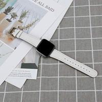 Fitbit Versa 1 / 2 & Lite leren bandje - Wit - thumbnail