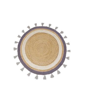 Sem, tapijt beige Ø120cm exclusief kwastjes.