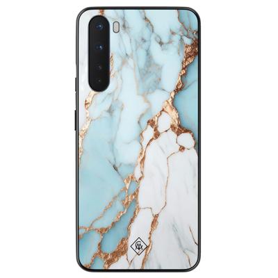 OnePlus Nord hoesje - Marmer lichtblauw