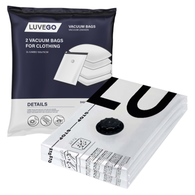Luvego Vacuümzakken voor kleding en dekbedden - 2 XL Vacuüm opbergzakken - Extra grote vacuümzakken