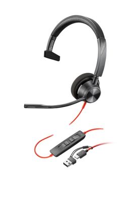 HP Poly Blackwire C3310 On Ear headset Kabel Mono Zwart Ruisonderdrukking (microfoon), Noise Cancelling Headset, Volumeregeling, Microfoon uitschakelbaar