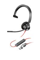 HP Poly Blackwire C3310 On Ear headset Kabel Mono Zwart Ruisonderdrukking (microfoon), Noise Cancelling Headset, Volumeregeling, Microfoon uitschakelbaar - thumbnail
