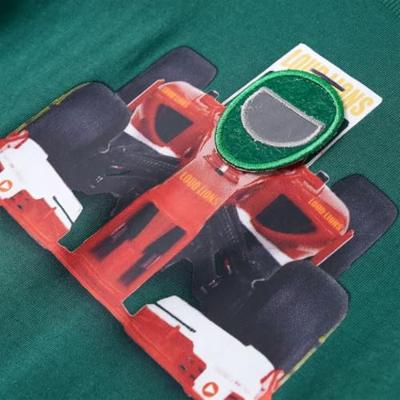 Kindershirt met lange mouwen racewagenprint 128 groen