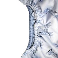 HappyBear Wasbare luier - all-in-one - blue giraffe - thumbnail