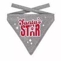 PLENTY GIFTS KERST BANDANA SANTA'S STAR GLITTER ZILVER - thumbnail