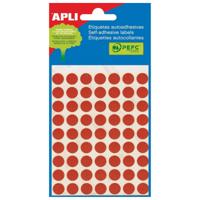 Apli ronde etiketten in etui diameter 10 mm, rood, 315 stuks, 63 per blad (2053) - thumbnail