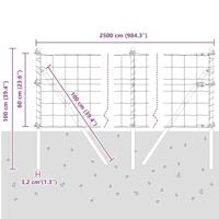 VidaXL Hek met paal groen 0,6 x 25 m staal en pvc - thumbnail
