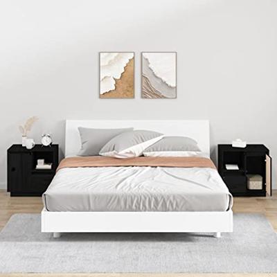 Nachtkastjes 2 st 50x34x50 cm massief grenenhout zwart