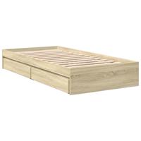 Bedframe met lades bewerkt hout sonoma eikenkleurig 90x190 cm - thumbnail