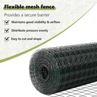 VidaXL Hek met paal groen 0,6 x 10 m staal en pvc - thumbnail