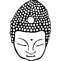 Boeddha hoofd - Muursticker - thumbnail