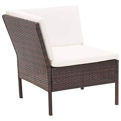 3-delige Loungeset met kussens poly rattan bruin 3-delige Loungeset met kussens poly rattan bruin