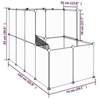Dierenhok klein 142x74x93 cm polypropeen en staal transparant - thumbnail