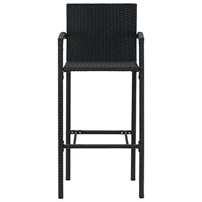 Barkrukken 4 st poly rattan zwart