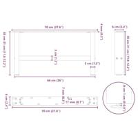Salontafelpoten 2 st 3070 cm staal zwart - thumbnail