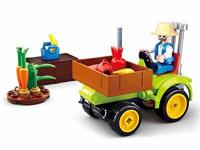 Sluban fruit tractor bouwspeelgoed kinderen vanaf 6 jaar - constructiespeelgoed modelbouw - bouwdoos met 80 bouwstenen - m38-b0776 - thumbnail