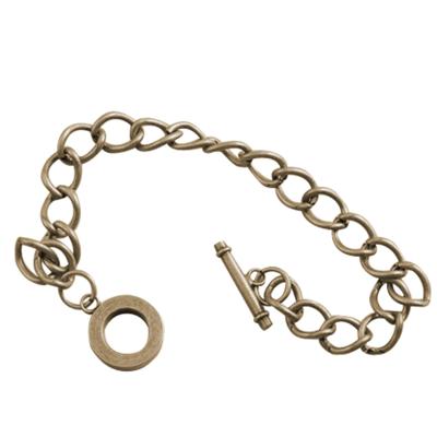 Darice • chain bracelet w/toggle x1 ant. brass plated