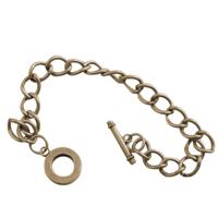 Darice • chain bracelet w/toggle x1 ant. brass plated - thumbnail