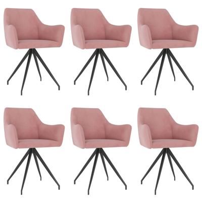 Vidaxl Eetkamerstoelen 6 St Fluweel Roze Vidaxl Eetkamerstoelen 6 St Fluweel Roze