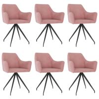 Vidaxl Eetkamerstoelen 6 St Fluweel Roze - thumbnail