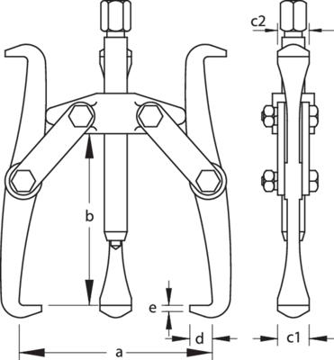 Gedore 1731874 Poelietrekker Spanbereik: 220 mm Aantal haken: 2