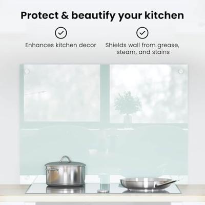 VidaXL Keuken achterwand wit 70 x 50 cm gehard glas