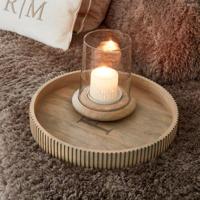 Rivièra Maison Rond Dienblad 'Anglès' Mangohout, 50cm - thumbnail