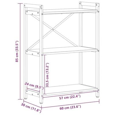 Boekenkast Sonoma eiken 60 x 30 x 83 cm Bewerkt hout