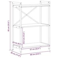 Boekenkast Sonoma eiken 60 x 30 x 83 cm Bewerkt hout - thumbnail
