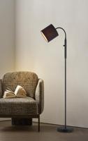 Moderne Vloerlamp - 20/20/120cm - Zwart metalen Staande Leeslamp met Zwarte Stoffen Lampenkap - Inclusief LED E27 Lichtbron 9W 470Lm - Met schakelaar - voor woonkamer en Slaapkamer - thumbnail