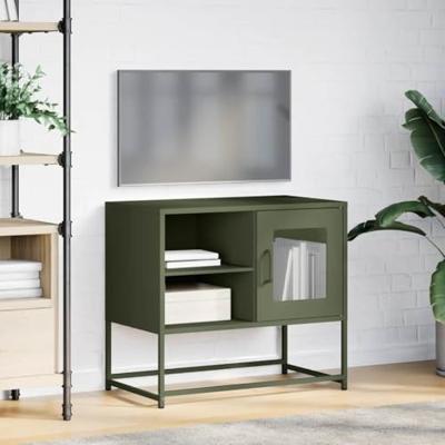 Tv-meubel 68x39x60,5 cm staal olijfgroen