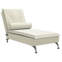 Massage chaise longue met bolster fluweel roze - thumbnail