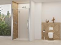 Nisdeur Van Rijn Products ST07 Aan Vast Deel 90x200 cm 8 mm Helder Glas Incl. Beslag, Greep en Stabilisatiestang Chroom - thumbnail