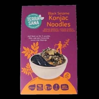 Konjak noodles zwarte sesam bio 250 Gram Konjak noodles zwarte sesam bio 250 Gram