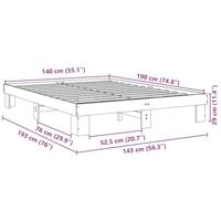 Bedframe zonder matras 140x190 cm massief hout eiken - thumbnail