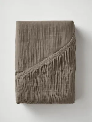 Dreamhouse Hoeslaken Mousseline Taupe 160 x 200 + 30 cm