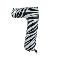 Folieballon Cijfer 7 Zebra (86cm) - thumbnail