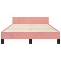 Bedframe met hoofdeinde fluweel roze 120x200 cm - thumbnail
